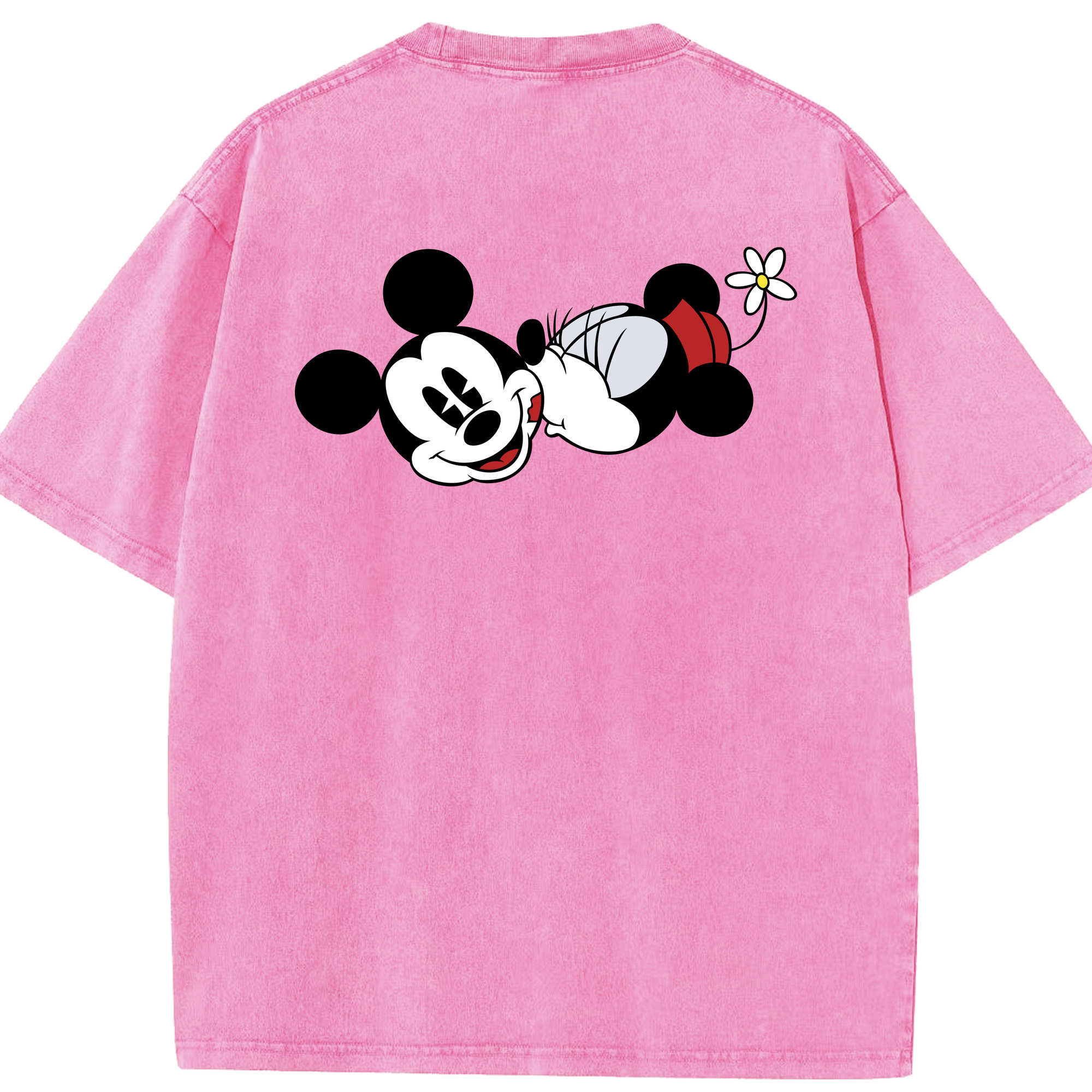 （画像用） ミッキーマウス Mickey Mouse 綿100% ヴィンテージ風 半袖Tシャツ（背面プリント）